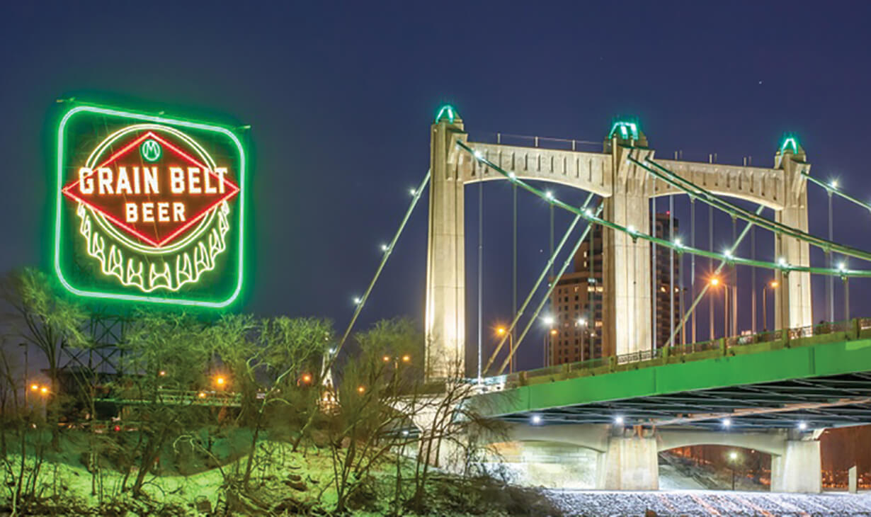 Grain Belt - Website Grain Belt Bridge in Minneapolis with LED Lighting